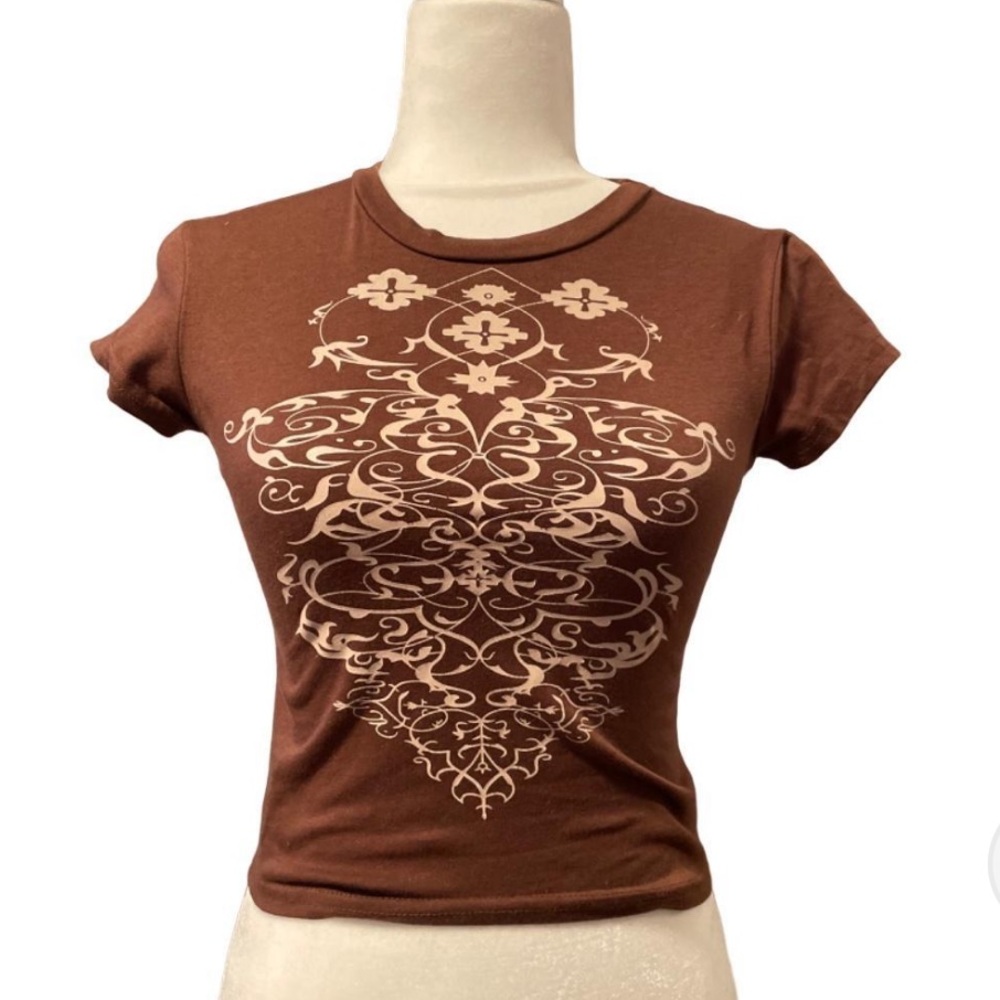 Brown Graphic Top